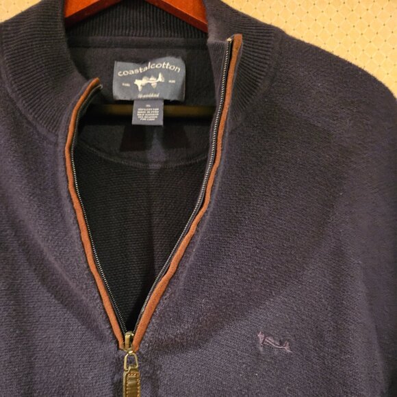 Coastal Cotton Quarter-Zip Pullover – Navy - Picture 4 of 6